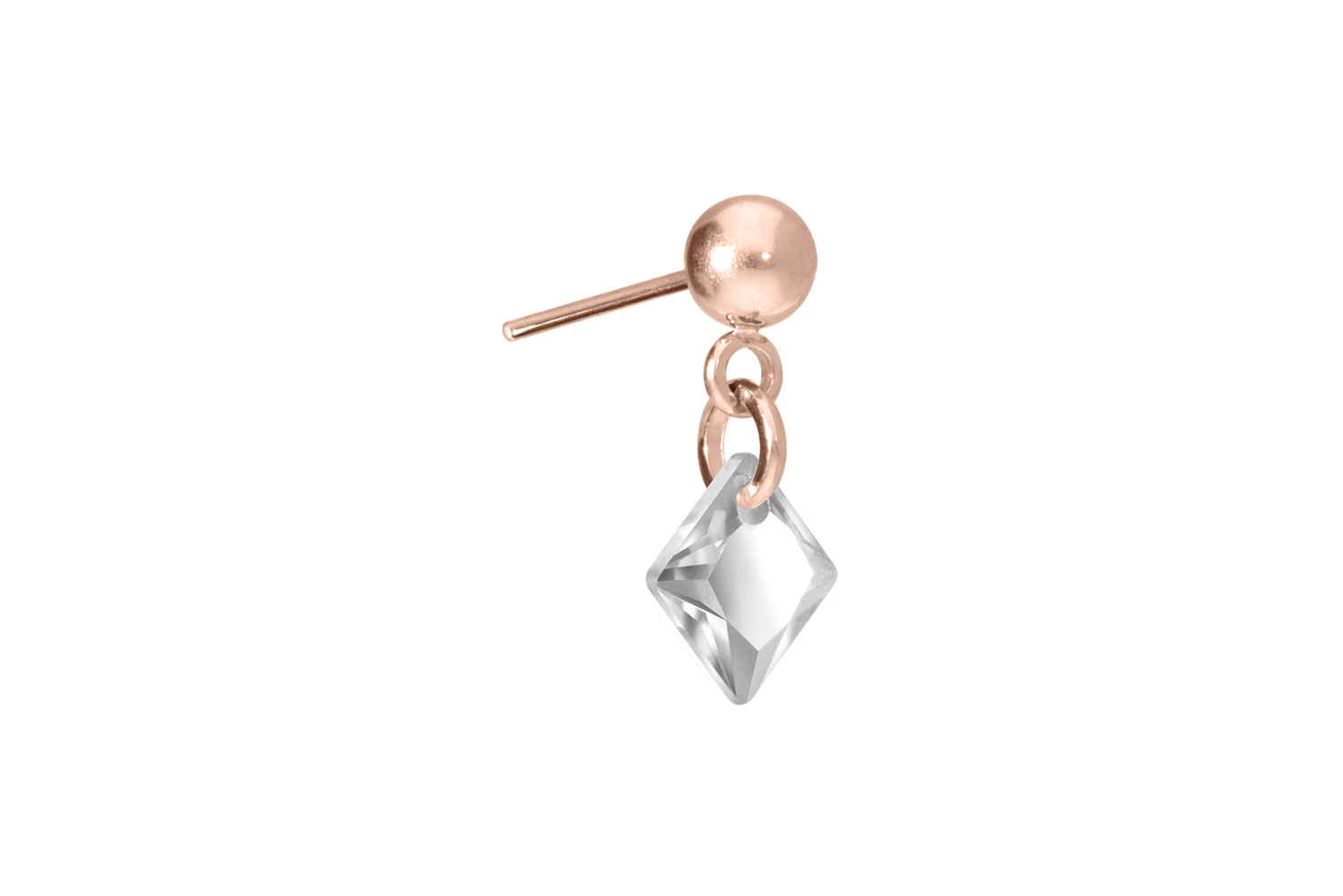Titan Aufsatz mit Push Pin KRISTALLQUADRAT von Piercingline